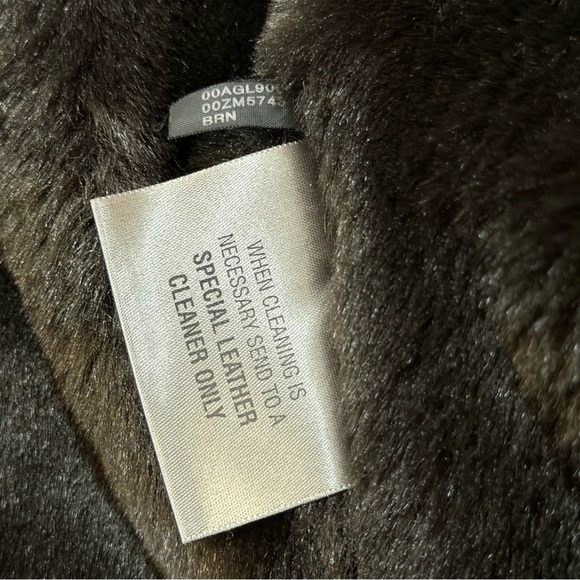 Pelle Thick Leather Jacket Faux Fur Belted with Hood Full Zip Women’s XL Brown - Picture 14 of 16